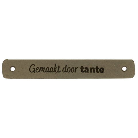 Durable | Leren label | 7 x 1 cm | 2 stuks | Gemaakt door tante