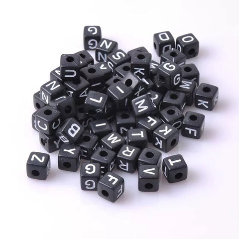 Acryl letterkraal | Zwart | 10 mm | 5 stuks | W
