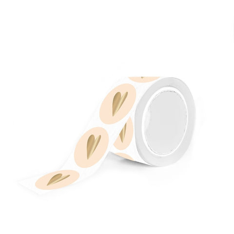 Stickers | Hartje | Ivoor met gouden hart | 10 stuks