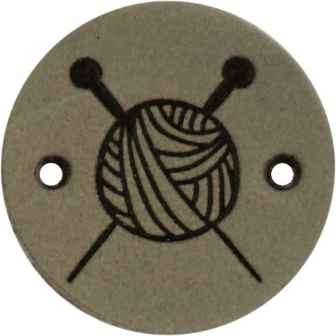 Durable | Leren label rond | 2 cm | 2 stuks | Breien
