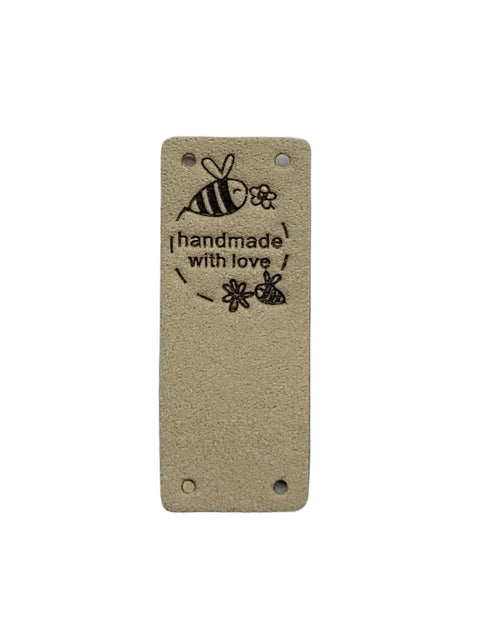 Leren label | 2 x 5 cm | per stuk | Handmade Bijtje