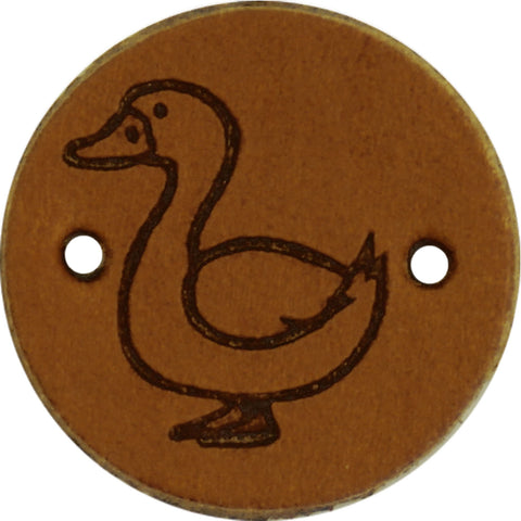 Durable | Leren label rond | 2 cm | 2 stuks | Eendje