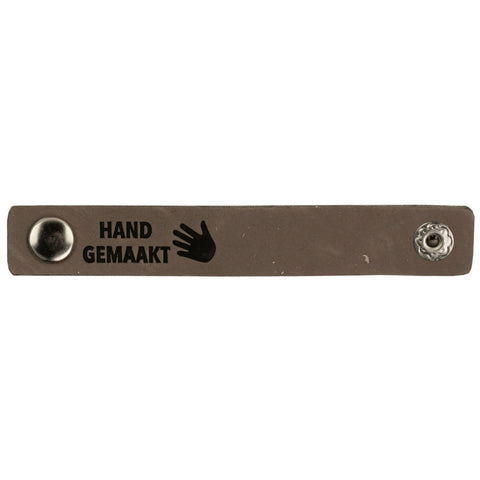Durable | Leren label met drukknoop | 10 x 1.5 cm | 2 stuks | Hand made