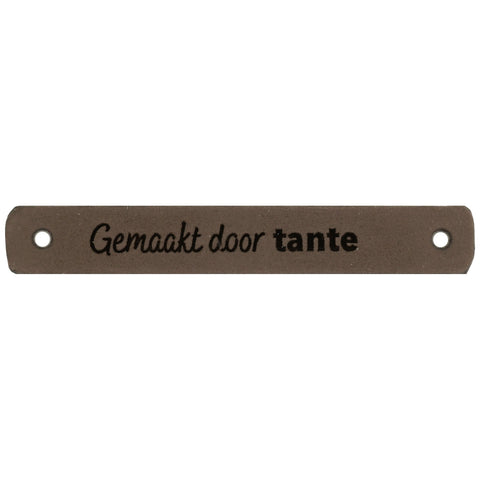 Durable | Leren label | 7 x 1 cm | 2 stuks | Gemaakt door tante