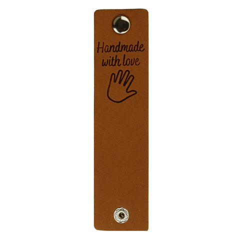 Durable | Leren label met drukknoop | 12 x 3 cm | 2 stuks | Handmade with love
