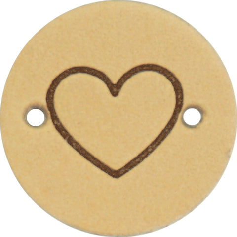 Durable | Leren label rond | 2 cm | 2 stuks | Hartje