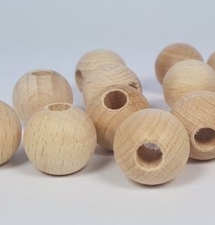 Beukenhouten kralen met extra groot gat | 10 stuks | 18 mm
