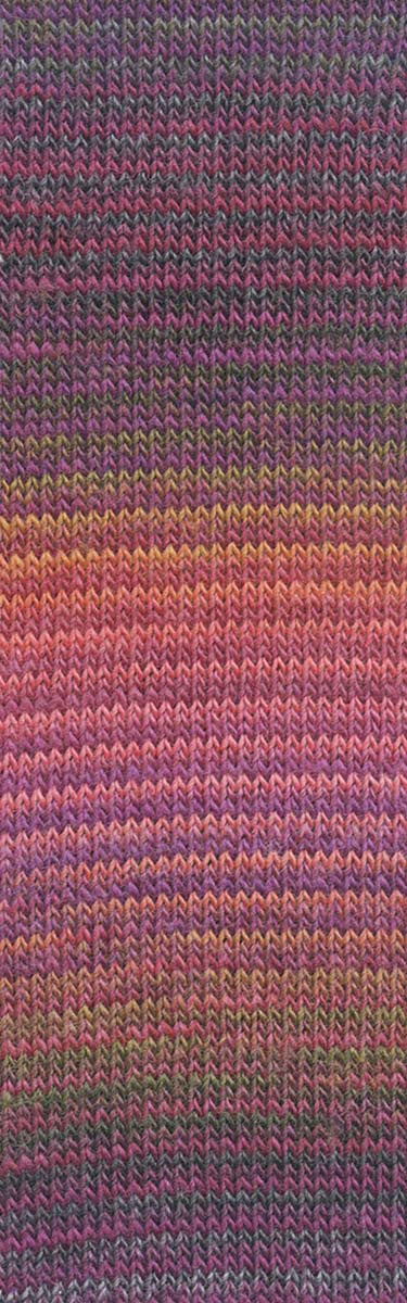 Lang Yarns Mille Colori socks & lace luxe | 859.0204 | Bordeaux/dark green/salmon