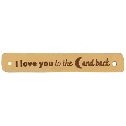 Durable | Leren label | 7 x 1 cm | 2 stuks | I love you to the moon and back