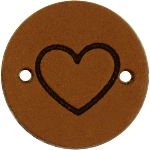 Durable | Leren label rond | 2 cm | 2 stuks | Hartje