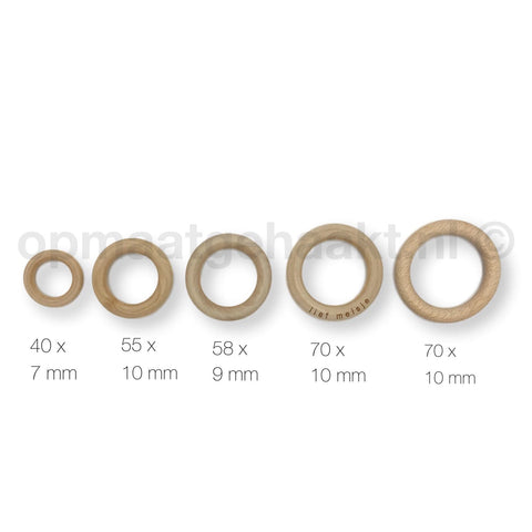 Houten ring | Onbewerkt blank hout | 5 stuks | 64 x 10 mm