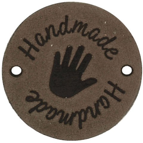 Durable | Leren label rond | 3.5 cm | 2 stuks | Handmade