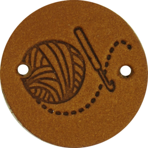 Durable | Leren label rond | 2 cm | 2 stuks | Haken
