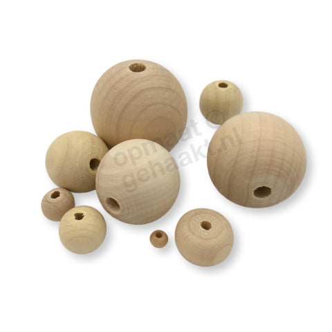 Blanke houten kralen | 10 stuks | 18 mm