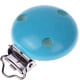 Gekleurde houten speenclip turquoise | 2 stuks | 35 mm
