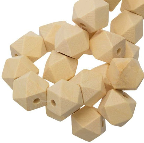 Blanke houten kralen | 5 stuks | 30 mm