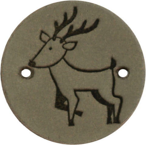 Durable | Leren label rond | 2 cm | 2 stuks | Hertje