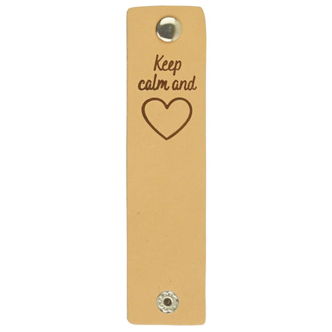 Durable | Leren label met drukknoop | 12 x 3 cm | 2 stuks | Keep calm and love