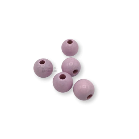 Gekleurde houten kraal | 12 mm | 10 stuks | Babyblauw