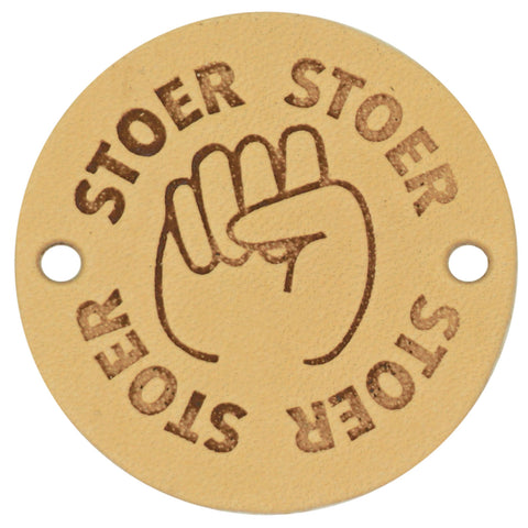 Durable | Leren label rond | 3.5 cm | 2 stuks | Stoer