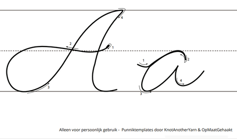 Punniktemplate alfabet hoofd en kleine letters (digitaal of geprint)