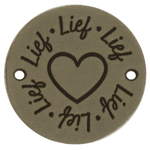 Durable | Leren label rond | 3.5 cm | 2 stuks | Lief