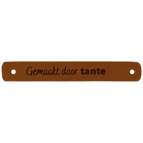 Durable | Leren label | 7 x 1 cm | 2 stuks | Gemaakt door tante