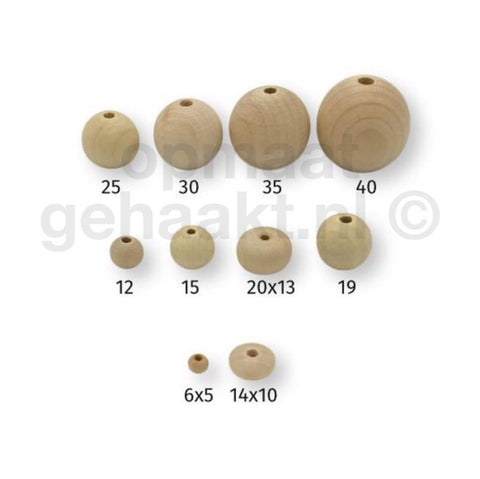 Beukenhouten kralen | 5 stuks | 40 mm