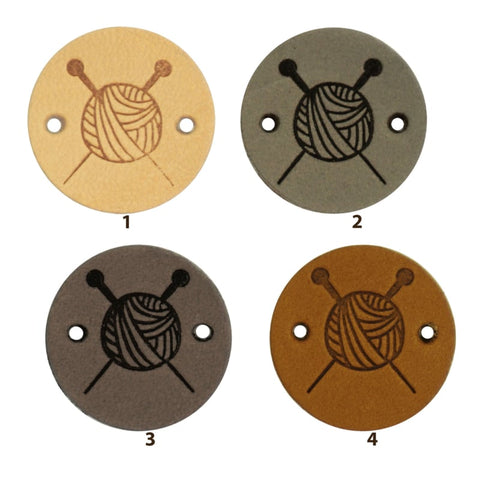 Durable | Leren label rond | 2 cm | 2 stuks | Breien