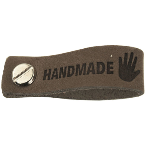 Durable | Leren label met schroef | 12 x 1.5 cm | 2 stuks | Handmade
