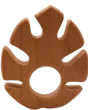 Houten bijtring Bloemetje