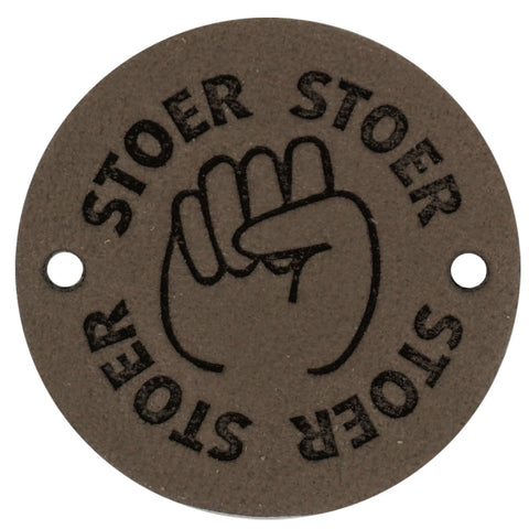 Durable | Leren label rond | 3.5 cm | 2 stuks | Stoer