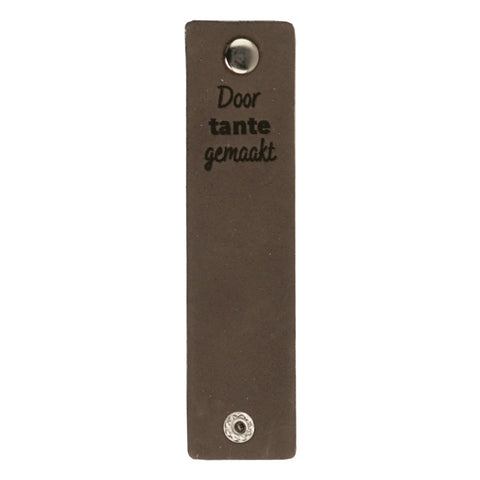Durable | Leren label met drukknoop | 12 x 3 cm | 2 stuks | Door tante gemaakt