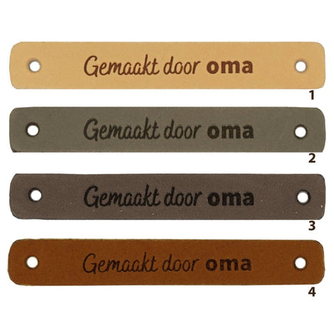 Durable | Leren label | 7 x 1 cm | 2 stuks | Gemaakt door oma