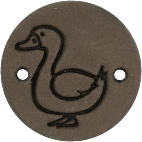 Durable | Leren label rond | 2 cm | 2 stuks | Eendje