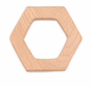 Houten bijtring hexagon