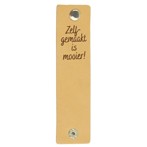 Durable | Leren label met drukknoop | 12 x 3 cm | 2 stuks | Zelf gemaakt is mooier