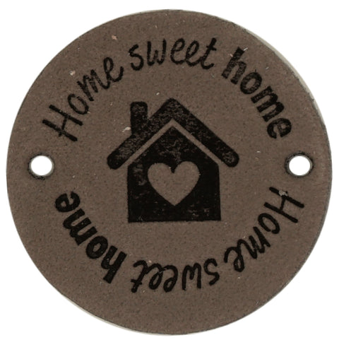 Durable | Leren label rond | 3.5 cm | 2 stuks | Home sweet home