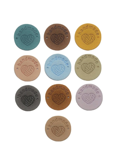 Durable | Leren label rond | 3.5 cm | 2 stuks | Gemaakt met liefde