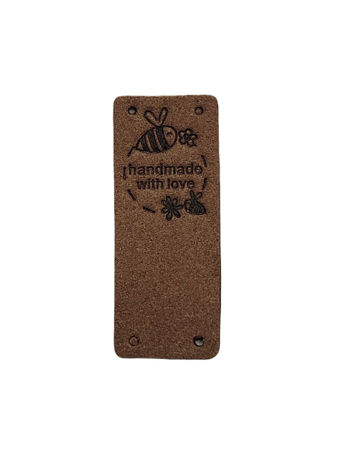 Leren label | 2 x 5 cm | per stuk | Handmade Bijtje