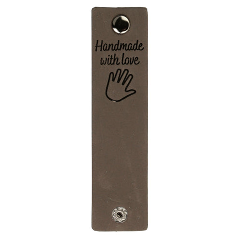 Durable | Leren label met drukknoop | 12 x 3 cm | 2 stuks | Handmade with love