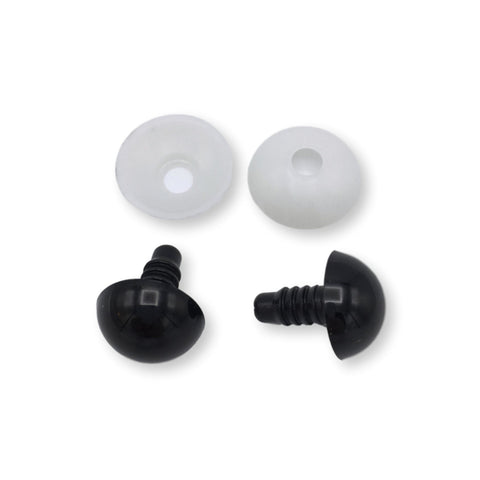 Veiligheidsoogjes 16 mm | Rond zwart | 5 paar