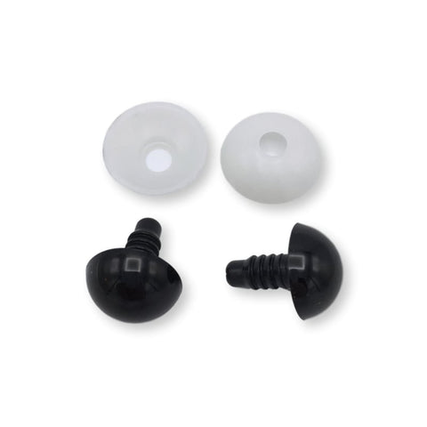 Veiligheidsoogjes 16 mm | Rond zwart | 5 paar