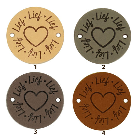 Durable | Leren label rond | 2 cm | 2 stuks | Hartje