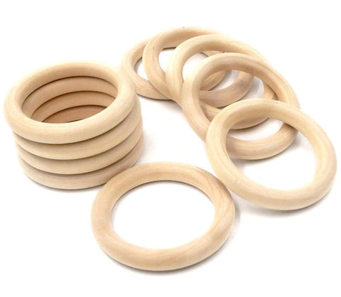 Blanke houten kralen | 5 stuks | 30 mm