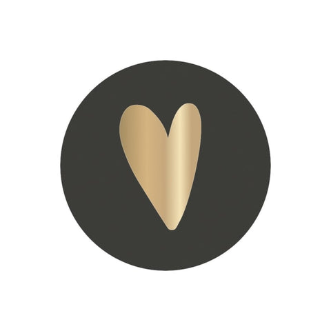 Stickers | Hartje | Goud met 101 dots | 10 stuks