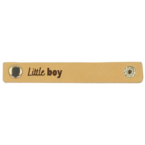 Durable | Leren label met drukknoop | 10 x 1.5 cm | 2 stuks | Little Boy