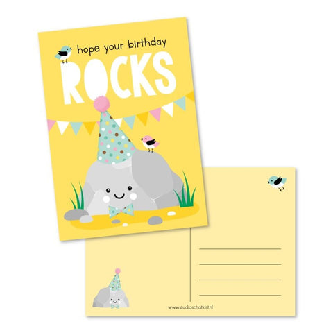 Wenskaart | Studio Schatkist | Hope your birthday rocks