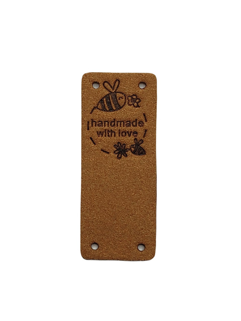 Leren label | 2 x 5 cm | per stuk | Handmade Bijtje