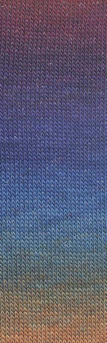 Lang Yarns Mille Colori socks & lace luxe | 859.0213 | Light brown/petrol/eggplant